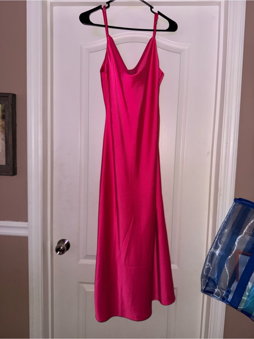 Pink Slip Maxi Dress with Cowl Neck